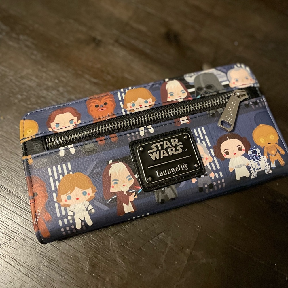 Loungefly Star Wars Death Star Chibi Characters Printed Faux Leather Wallet